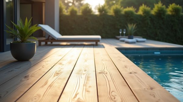 Un aménagement transformable entre terrasse et piscine, un choix audacieux